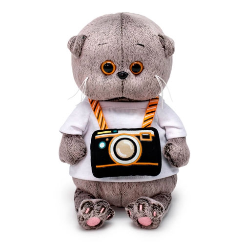 Мягкая игрушка Басик Baby с фотоаппаратом, 20 см, BudiBasa
