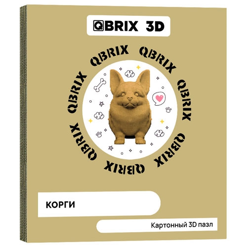 Картонный конструктор 3D-пазл QBRIX &#x27;Корги&#x27;