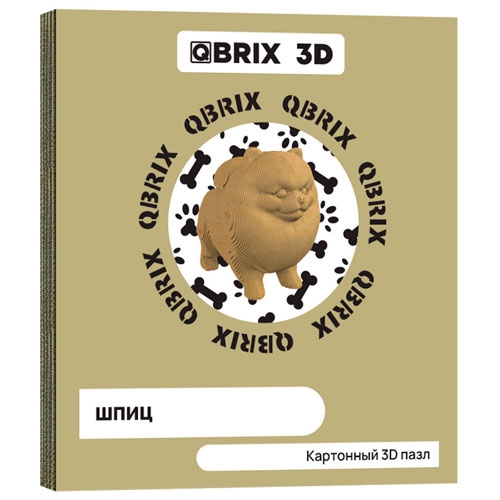 Картонный конструктор 3D-пазл QBRIX &#x27;Шпиц&#x27;