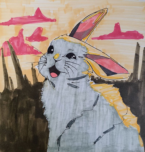 Конкурс нарисуй кролика в стиле аниме - Панова Евгения