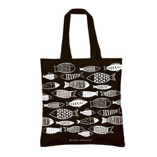 Сумка-шопер 'Океанариум', 34х36 см, цвет черный/белый