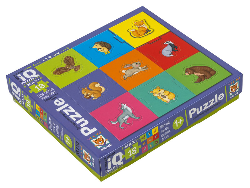 IQ Пазл макси 'Мои лесные животные' 18 деталей