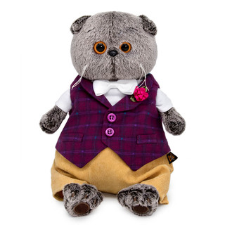 Басик в бордовом жилете с розочкой, 19 см, артикул Ks19-178