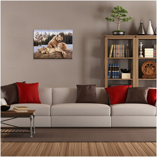 Картина по номерам на дереве Molly Стая островных волков 20 цветов, 30х40 см 3