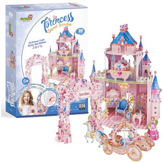 3D пазл CubicFun Замок Принцессы с садом, 92 детали, цвет розовый