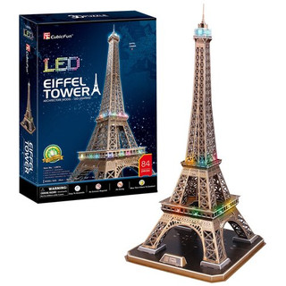 3D-пазл CubicFun Эйфелева башня с LED-подсветкой, 84 детали 3