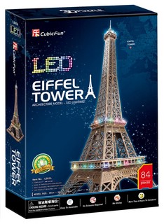3D-пазл CubicFun Эйфелева башня с LED-подсветкой, 84 детали 2