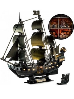 3D-пазл CubicFun Корабль "Месть королевы Анны" с LED-подсветкой, 293 детали