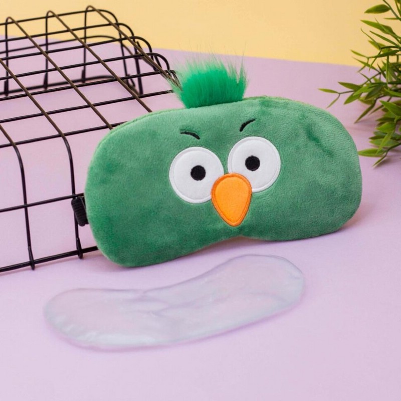 Маска для сна 'Птичка' гелевая, зеленая