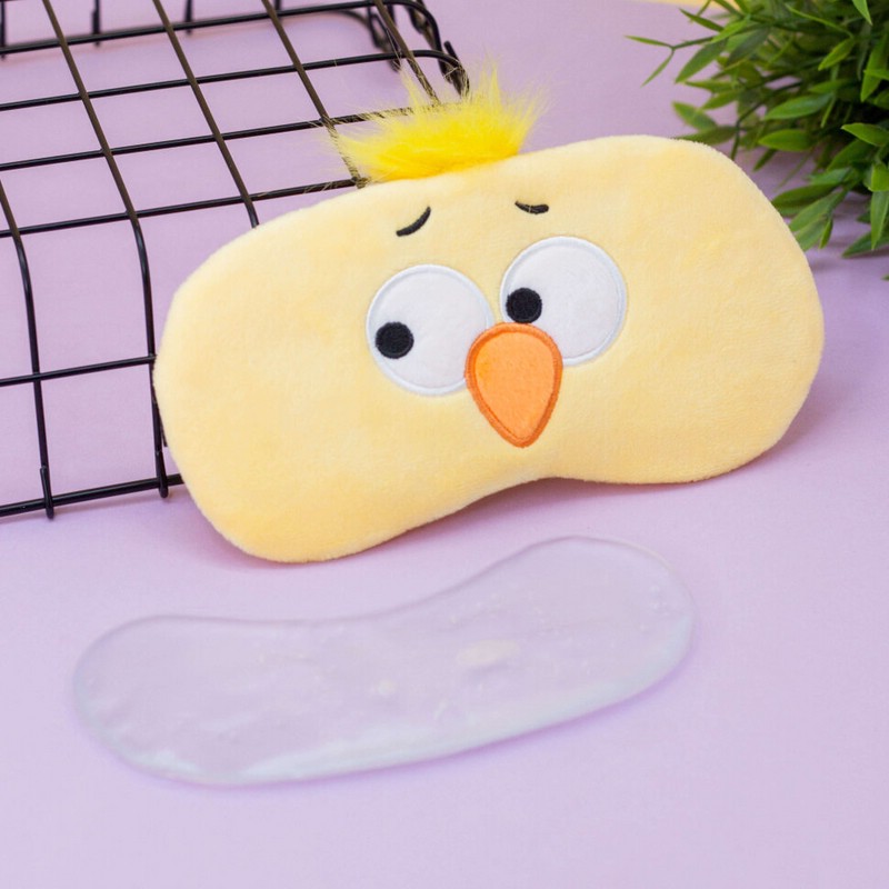 Маска для сна 'Птичка' гелевая, желтая