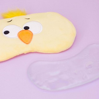 Маска для сна 'Птичка' гелевая, желтая 2