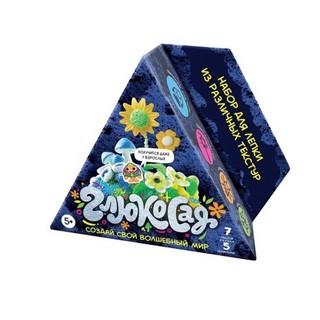 Легкий пластилин 'Глюкосад' средний синий набор 1