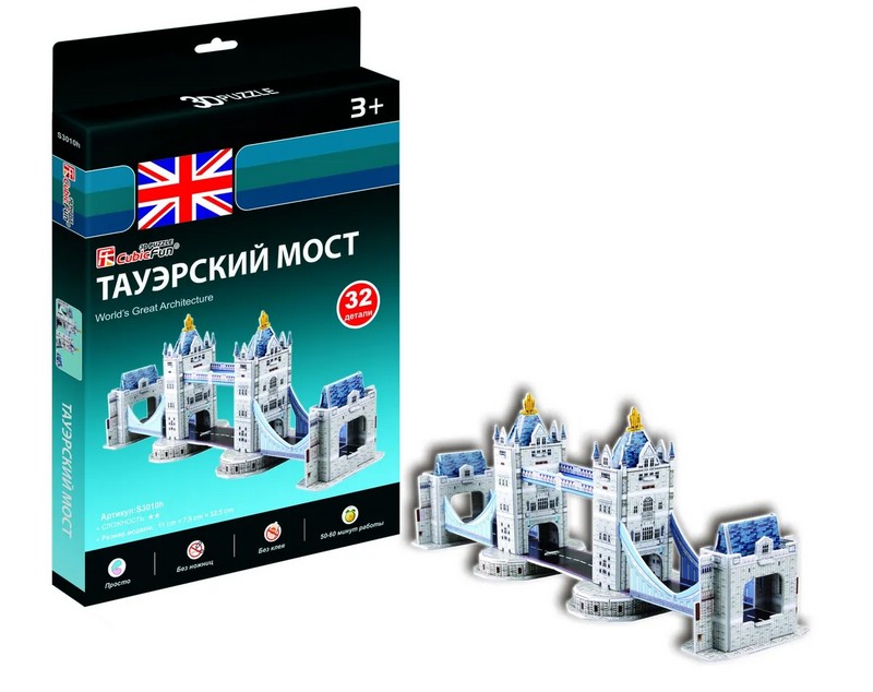 3D-пазл 'Тауэрский мост' 32 детали, CubicFun