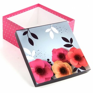 Коробка квадратная 'Маки' 20х20х10 см 2