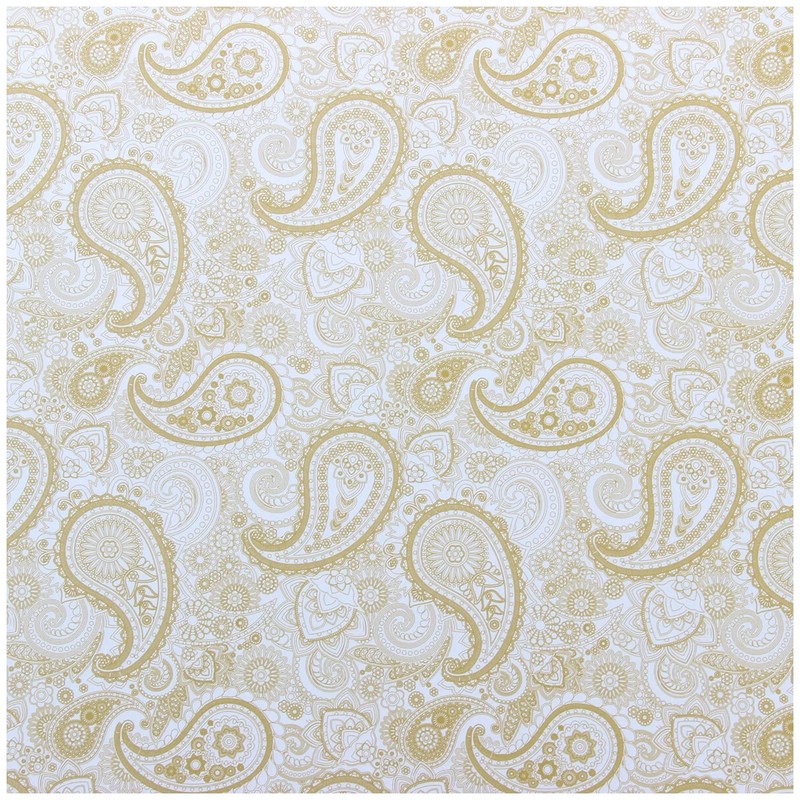 Бумага упаковочная глянцевая, 68х98 см, Золотой пейсли