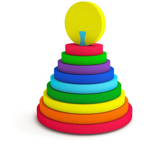 Пирамидка развивающая для малышей Круг, El’BascoToys