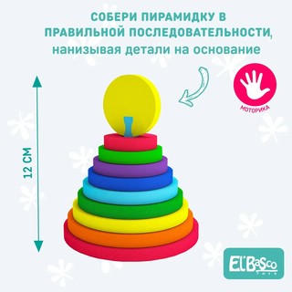 Пирамидка развивающая для малышей Круг, El’BascoToys 2