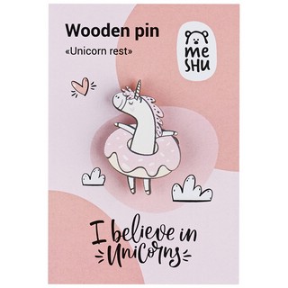 Значок деревянный 'Unicorn rest' 6