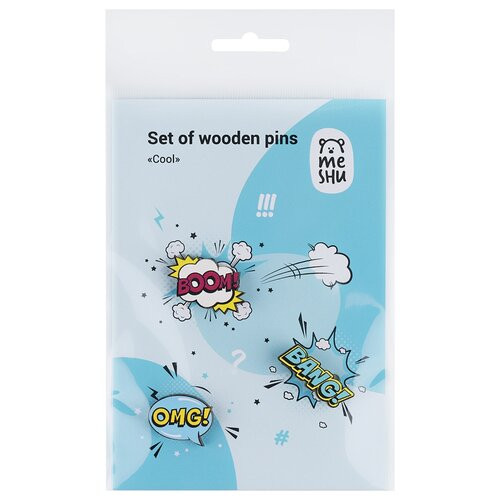 Набор деревянных значков 3 шт. MESHU 