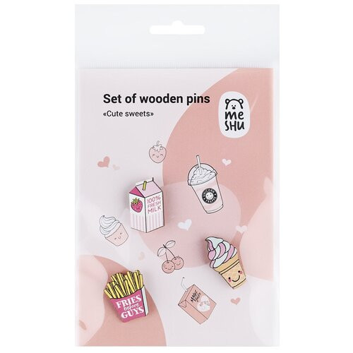 Набор деревянных значков 3 шт. MESHU 