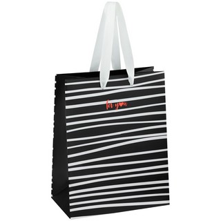 Пакет подарочный 18х23х10см MESHU 'Black and white' отделка фольгой