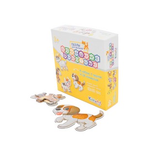 Пазл картонный 'Домашние животные' 7 пазлов / 28 деталей, KiddieArt 2