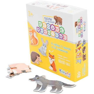 Пазл картонный 'Лесные животные' 7 пазлов / 28 деталей, KiddieArt 2