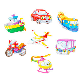 Пазл картонный 'Транспорт' 7 пазлов / 28 деталей, KiddieArt 5