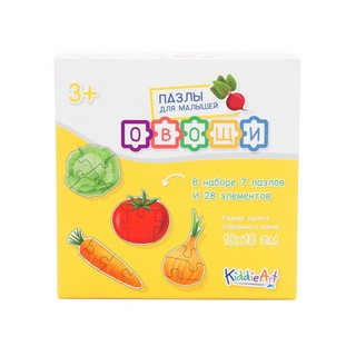 Пазл картонный 'Овощи' 7 пазлов / 28 деталей, KiddieArt