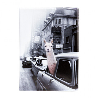 Обложка на автодокументы 'Лама в такси', артикул KW063-000131