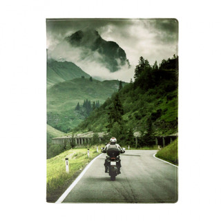 Обложка на автодокументы 'Мотоцикл в горах', артикул KW063-000133