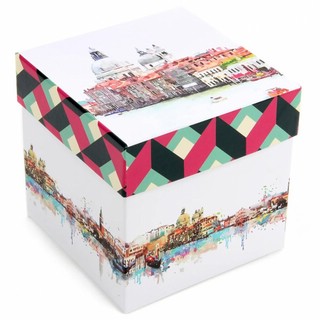 Коробка квадратная 'Город' 12,5 x 12,5 см