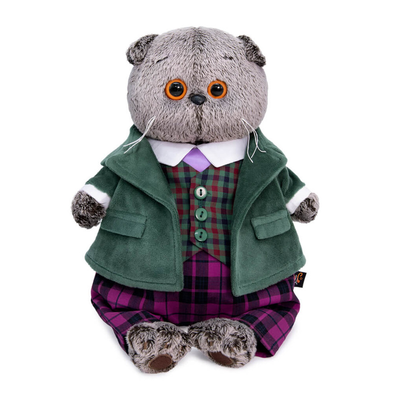 Басик  в зеленом бархатном пиджаке, 19 см, артикул Ks19-205