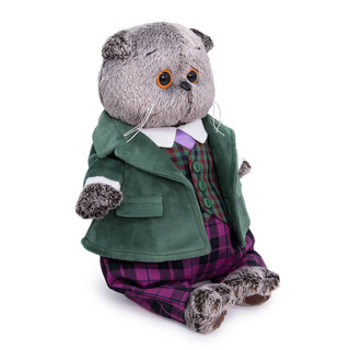 Басик  в зеленом бархатном пиджаке, 19 см, артикул Ks19-205 2