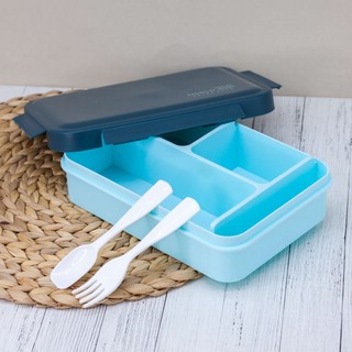 Ланчбокс 'Enjoy Life' голубой (ложка+вилка) 5