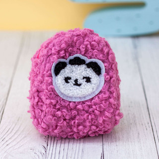 Кошелёк меховой 'Panda head', dark pink 1