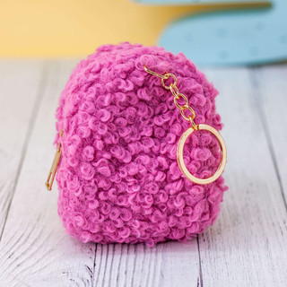 Кошелёк меховой 'Panda head', dark pink 2