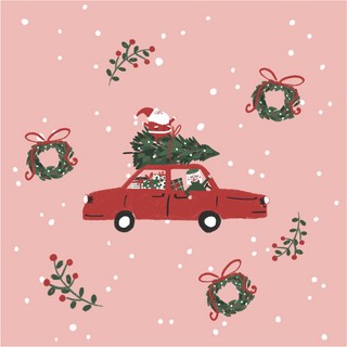 Бумага упаковочная 'Санта на машине', 70 х 100 см, BeSmart N3481