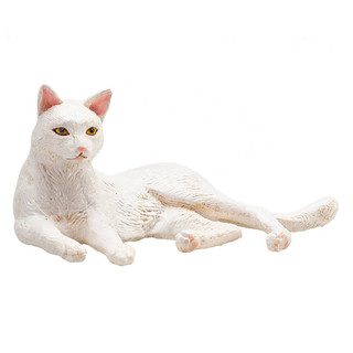 Фигурка 'Кошка, белая, лежащая', KONIK 3