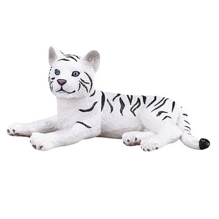 Фигурка Белый тигрёнок, лежащий, KONIK
