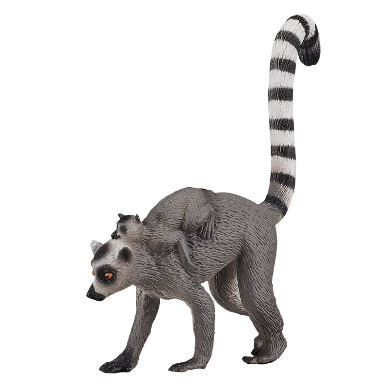 Фигурка Кошачий лемур с детёнышем, KONIK
