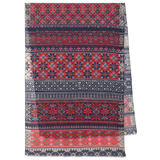 Павловопосадский палантин '10398' красный, 100% шерсть, 80х230 см, арт.10398-5 1