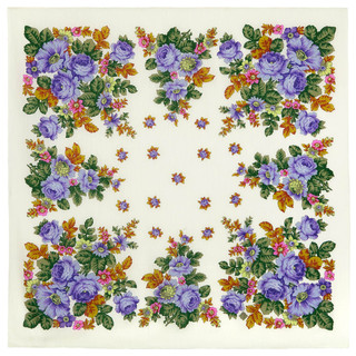 Павловопосадский платок «Солнечная Тропинка» шерсть, 115х115 см, арт.1847-1 1