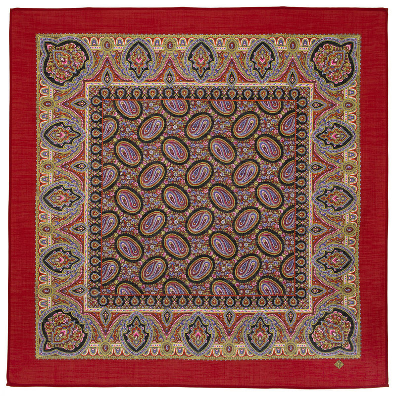 Павловопосадский платок «Пасхальный мотив» шерсть, 89х89 см, арт.1931-5