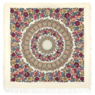 Павловопосадский платок «Молитва» шерсть, 146х146 см, арт.353-0 1