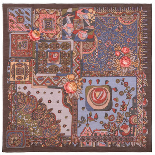 Павловопосадский платок «Весенняя фантазия» шерсть, 115х115 см, арт.630-17 1