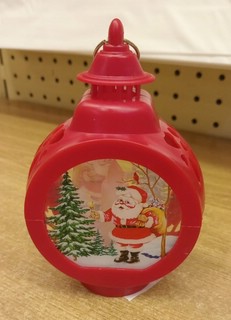 Фонарь новогодний, пластик, 13 см, в ассортименте 2