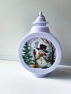 Фонарь новогодний, пластик, 13 см, в ассортименте 3