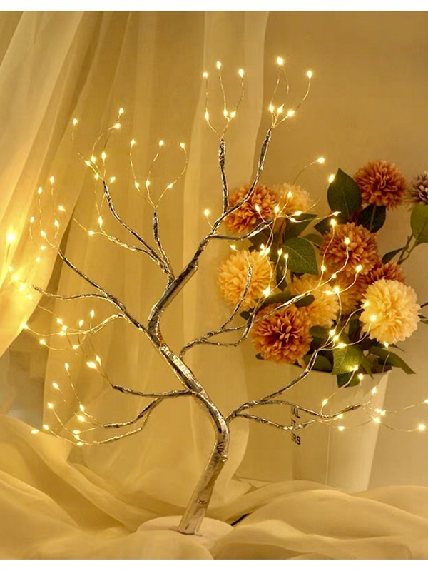 Светодиодное дерево лампа, ночник, 35 см, фольгированное