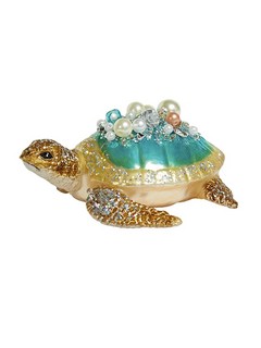 Королевская черепаха бирюзовая, стекло, 9.5х9х5 см, Holiday C...